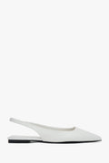 Białe sandały damskie na płaskim obcasie ze skóry naturalnej typu slingback Estro ER00117211.