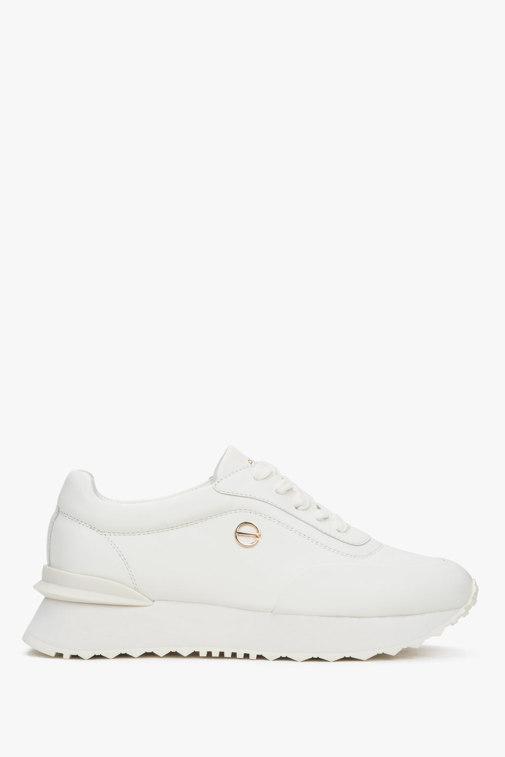 Białe skórzane sneakersy damskie ze sprężystą podeszwą Estro ER00116921.