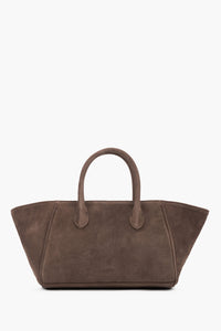 Brązowa torebka damska na ramię typu tote z weluru naturalnego Estro ER00119881.