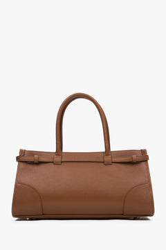 Elegancka torebka typu tote Estro – brązowa, ze skóry naturalnej.