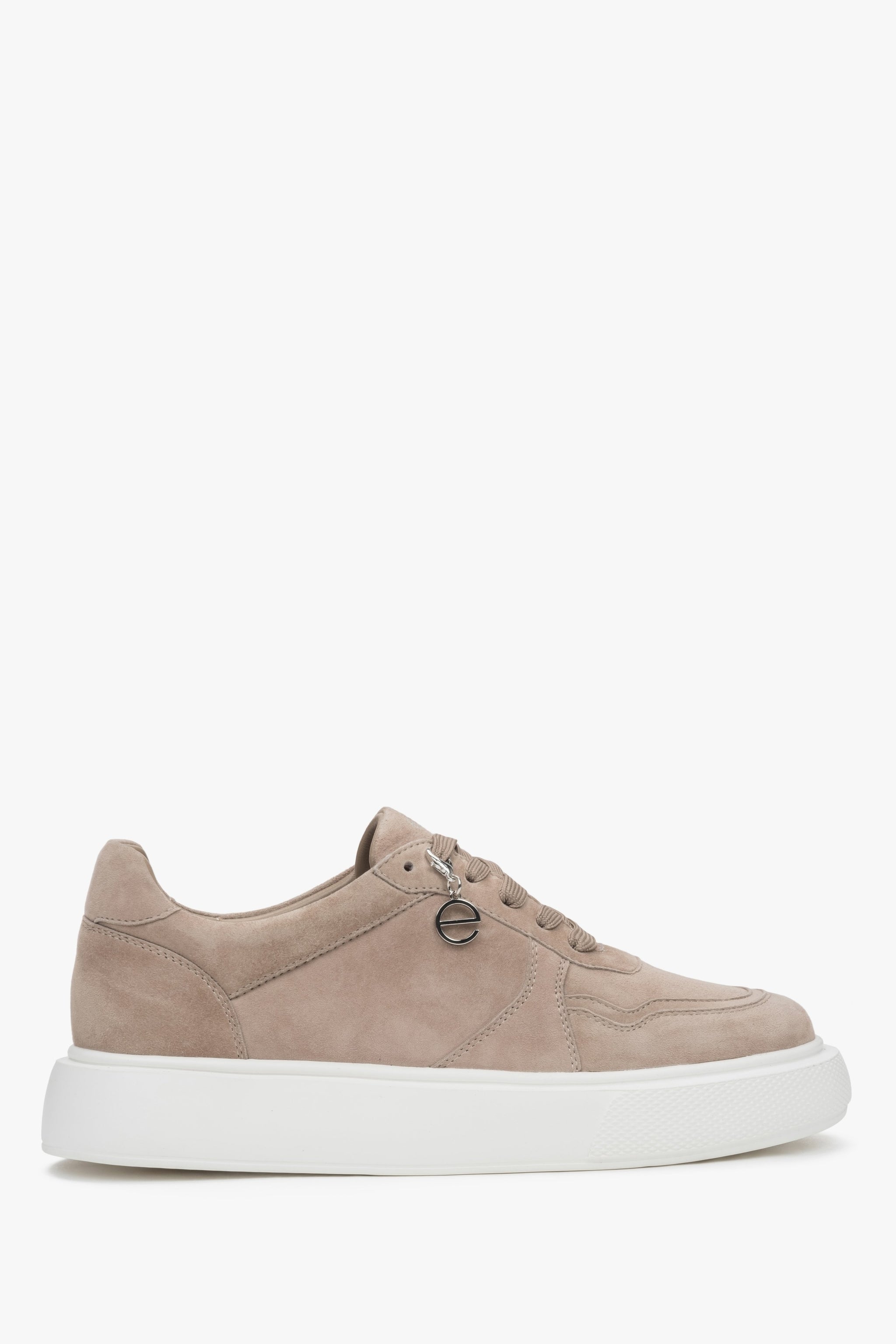 Brązowe welurowe sneakersy damskie z elastyczną podeszwą Estro ER00117141.