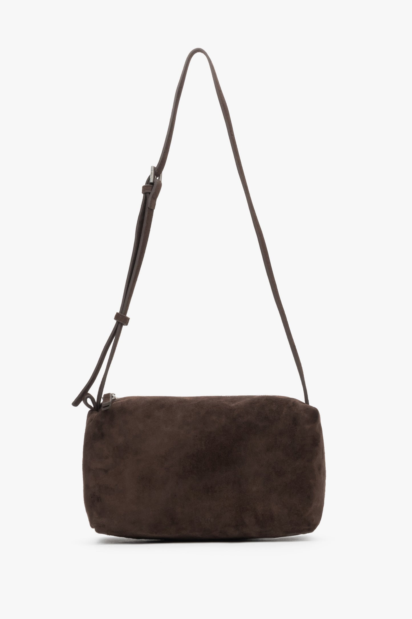 Ciemnobrązowa listonoszka damska z miękkiego weluru naturalnego Estro ER00119531.