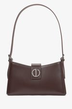 Ciemnobrązowa skórzana torebka damska na ramię ze srebrnymi okuciami Estro ER00116633.