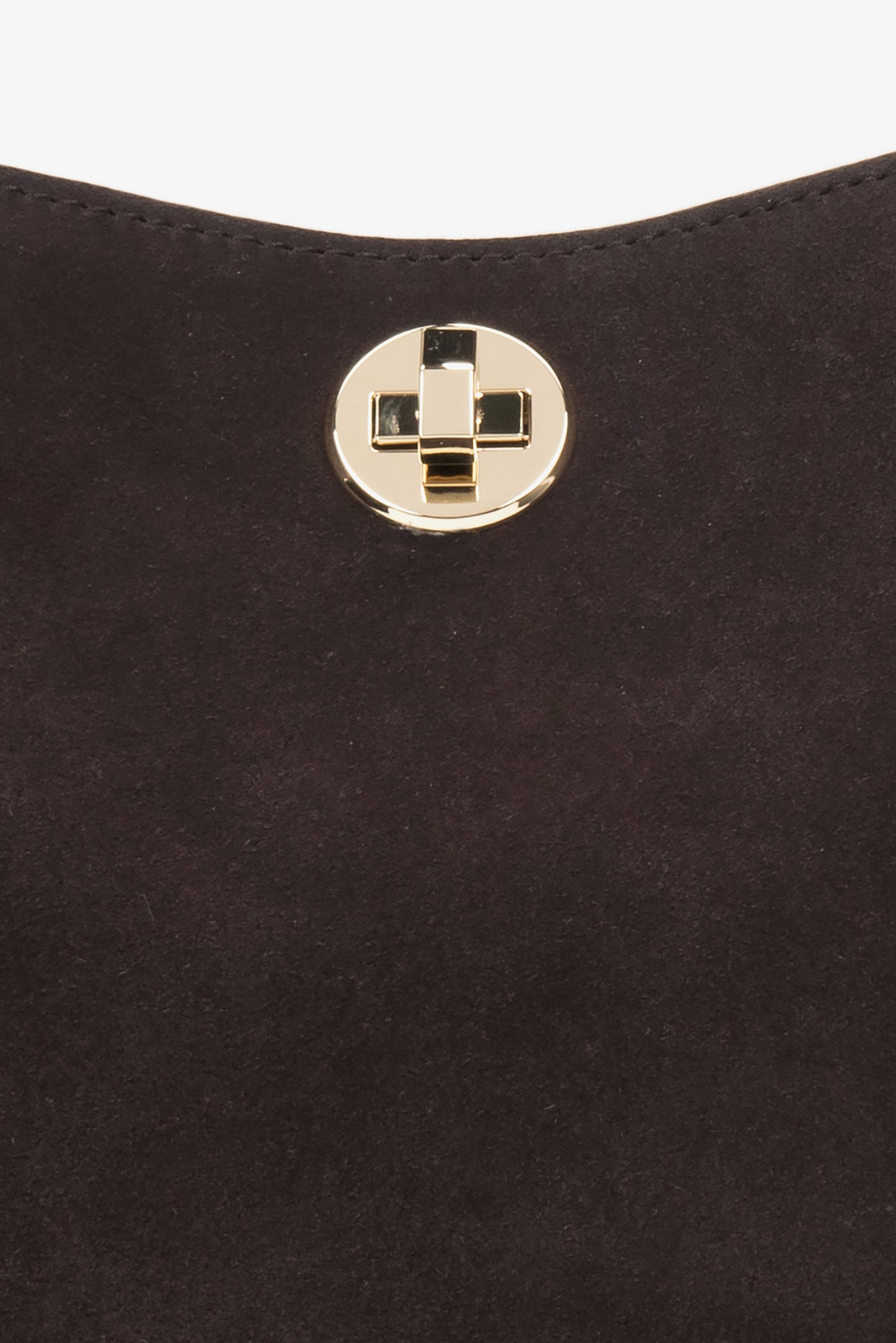 Ciemnobrązowa torebka damska Estro do ręki, z weluru naturalnego.