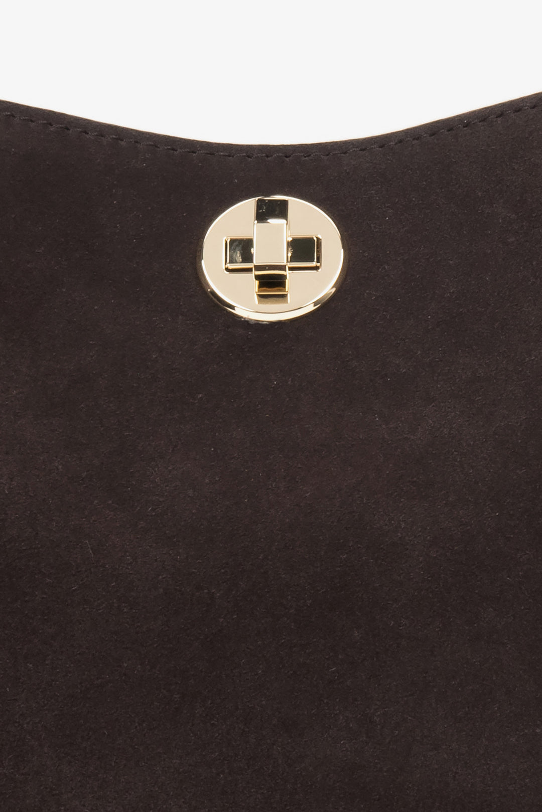 Ciemnobrązowa torebka damska Estro do ręki, z weluru naturalnego.