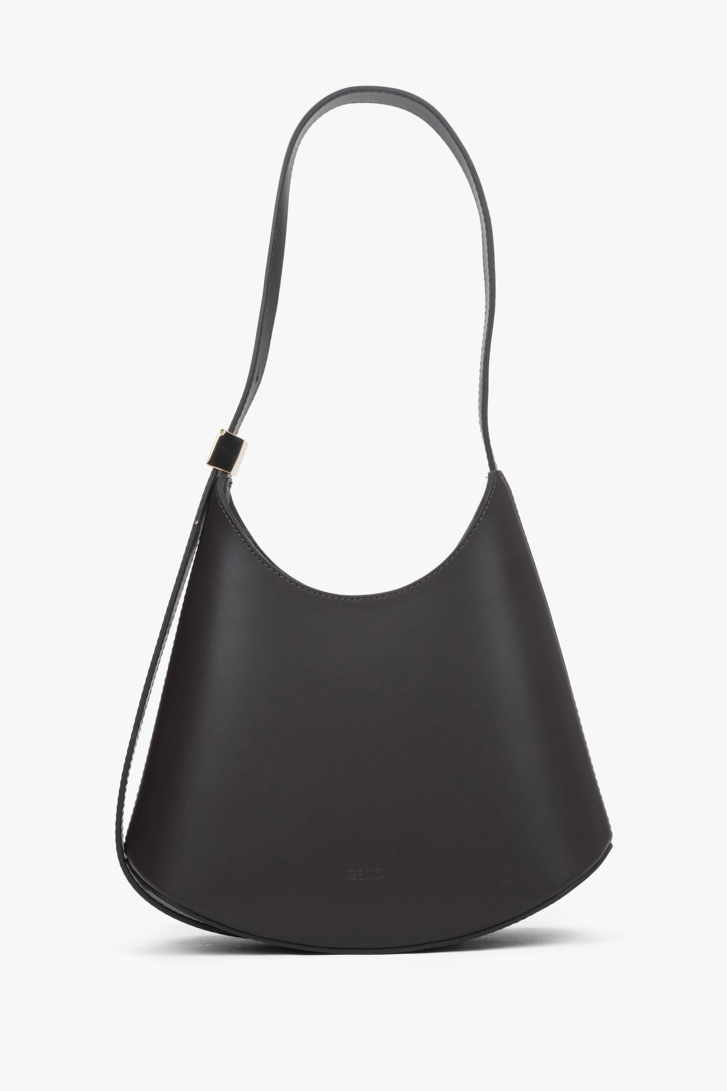 Ciemnobrązowa torebka damska na ramię z włoskiej skóry naturalnej Premium Estro ER00118652.