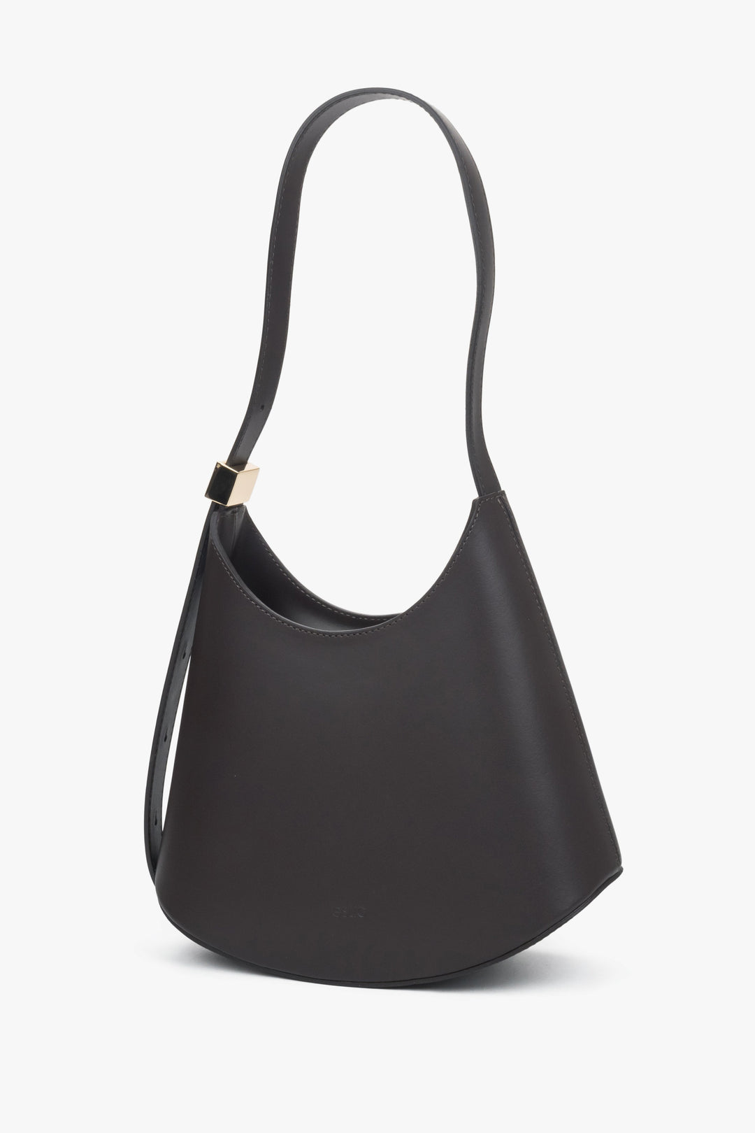 Damska ciemnobrązowa torebka na ramię z włoskiej skóry naturalnej Premium Estro.