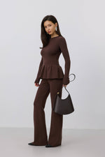 Ciemnobrązowa torebka damska na ramię z włoskiej skóry naturalnej Premium Estro ER00118652.