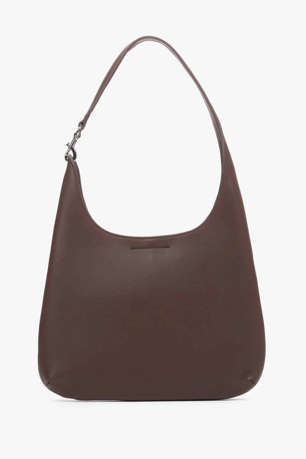 Ciemnobrązowa torebka damska typu shopper ze skóry naturalnej Estro ER00118916.