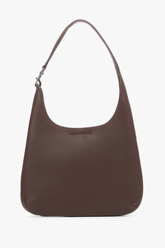 Ciemnobrązowa torebka damska typu shopper ze skóry naturalnej Estro ER00118916.