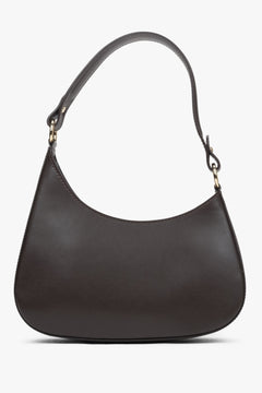 Ciemnobrązowa torebka damska typu shoulder bag z włoskiej skóry naturalnej Premium Estro ER00116375