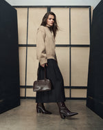 Damskie ciemnobrązowe niskie kowbojki ze skóry naturalnej Estro.