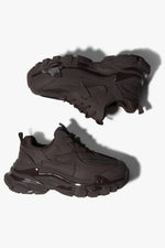 Ciemnobrązowe sneakersy damskie na grubej podeszwie ES8 ER00114314