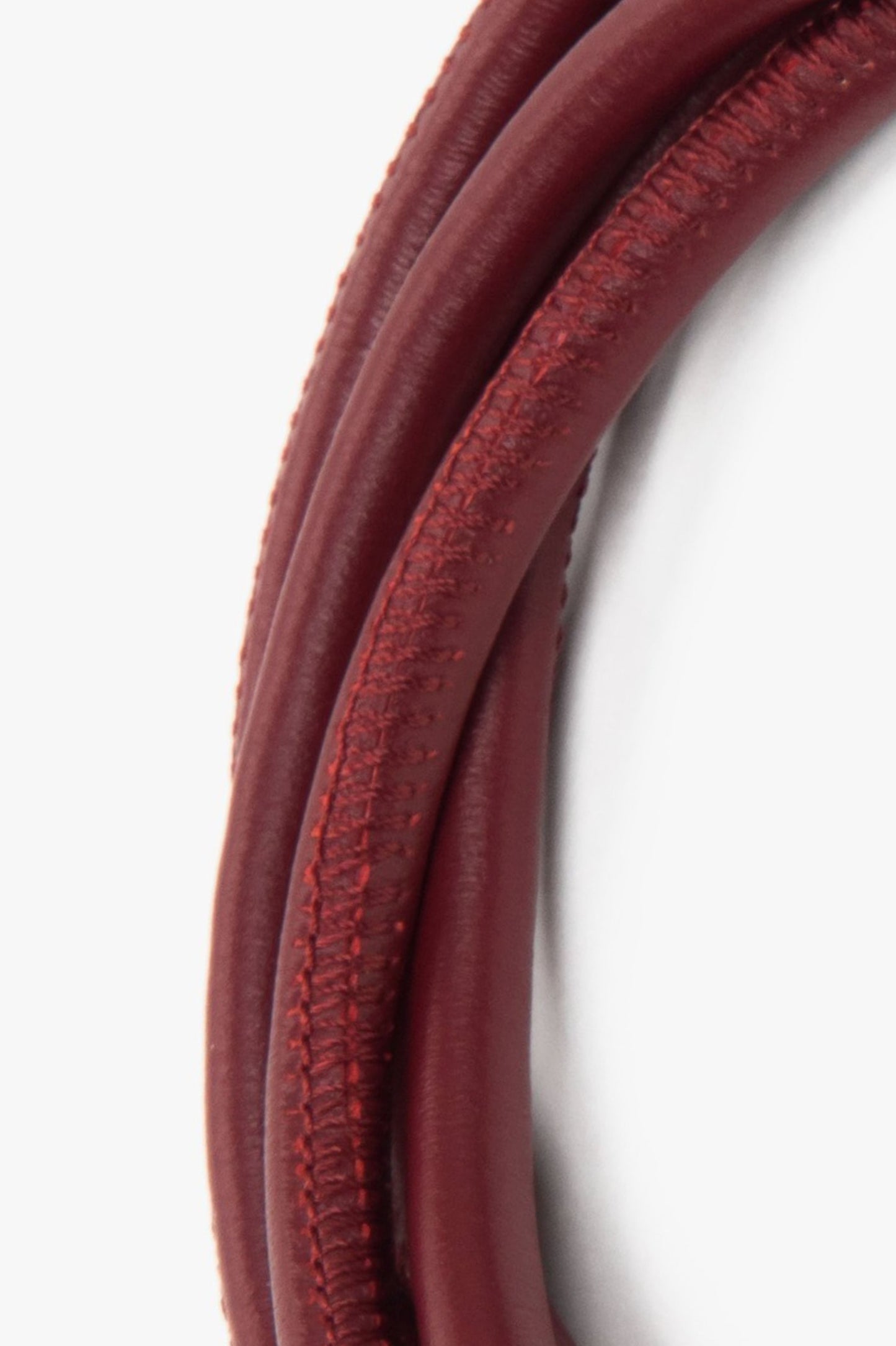 Pasek cienki, bordowy, ze skóry naturalnej, Estro ER00118300.