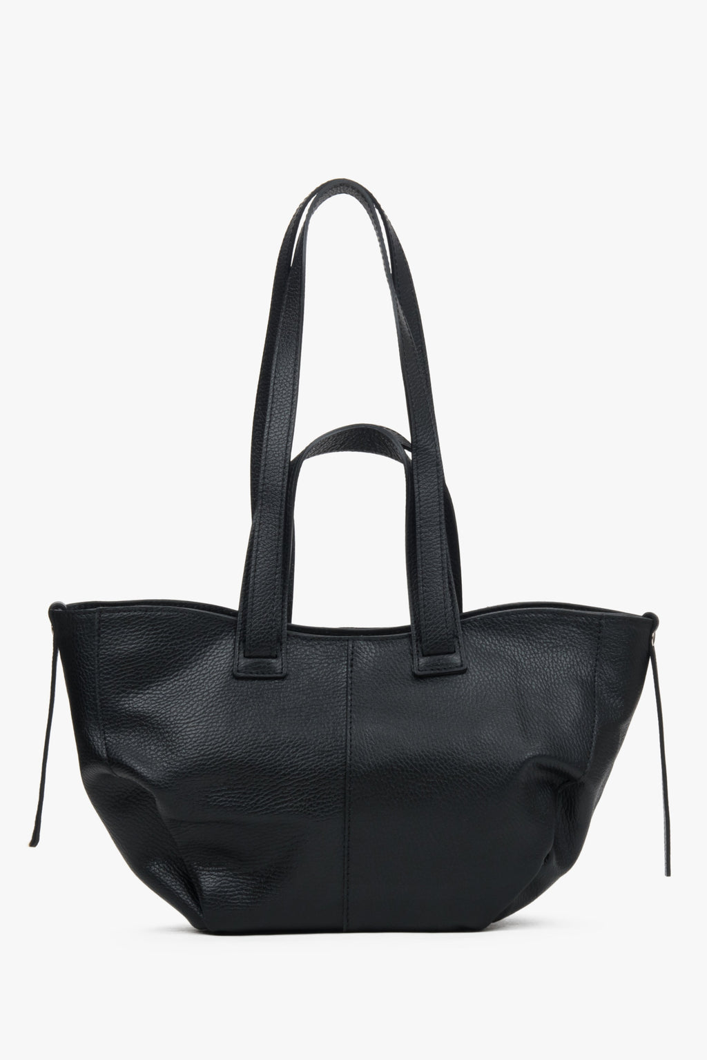 Czarna torba damska typu shopper z włoskiej skóry naturalnej Premium Estro ER00117430.