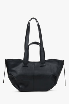 Czarna torba damska typu shopper z włoskiej skóry naturalnej Premium Estro ER00117430.