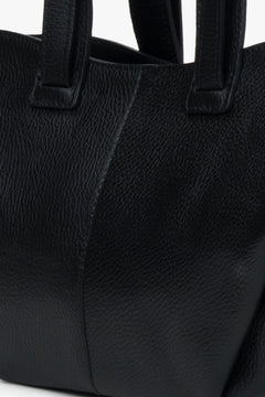 Czarna torba shopper damska z włoskiej skóry naturalnej Premium Estro.