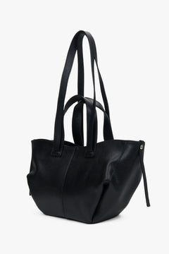 Estro – czarna torba damska typu shopper ze skóry naturalnej Premium.