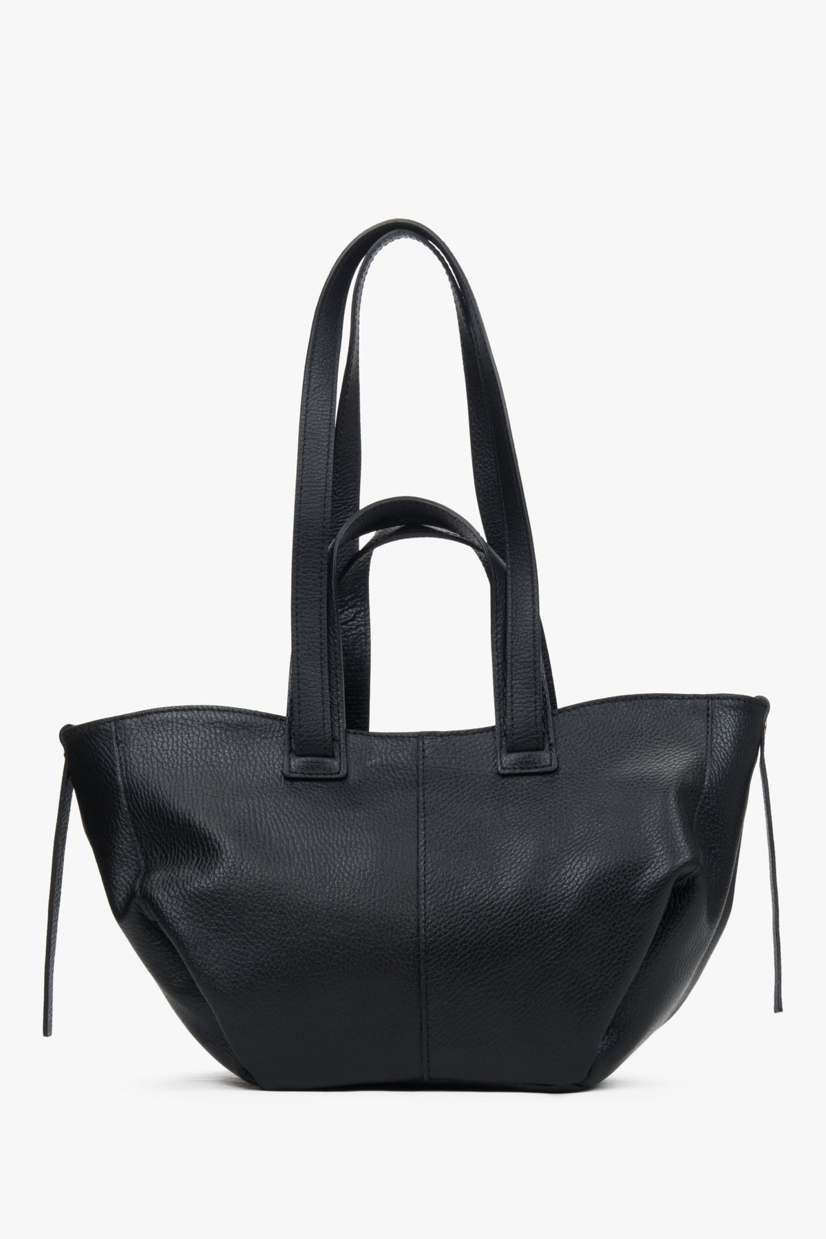 Duża czarna torba shopper z włoskiej skóry Premium dla kobiet marki Estro.