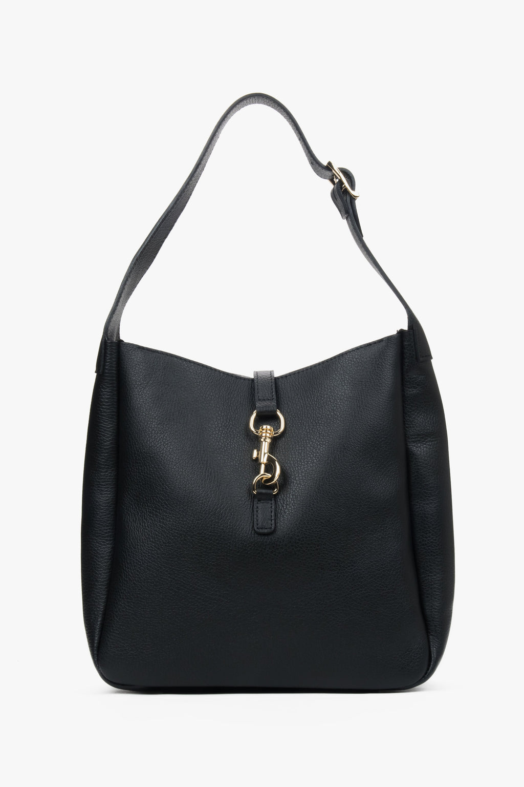 Czarna torba damska typu shopper z włoskiej skóry naturalnej Premium Estro ER00117493.