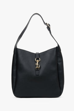Czarna torba damska typu shopper z włoskiej skóry naturalnej Premium Estro ER00117493.