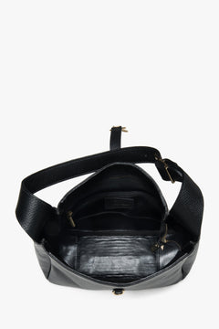 Stylowa czarna torba shopper ze skóry naturalnej.