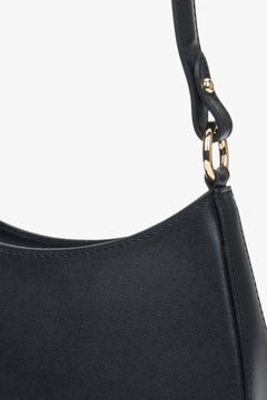 Z włoskiej skóry naturalnej Premium, czarna torebka damska typu shoulder bag Estro.