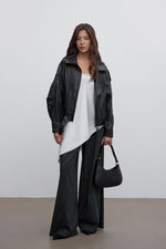 Czarna torebka damska typu shoulder bag z włoskiej skóry naturalnej Premium ER00116374