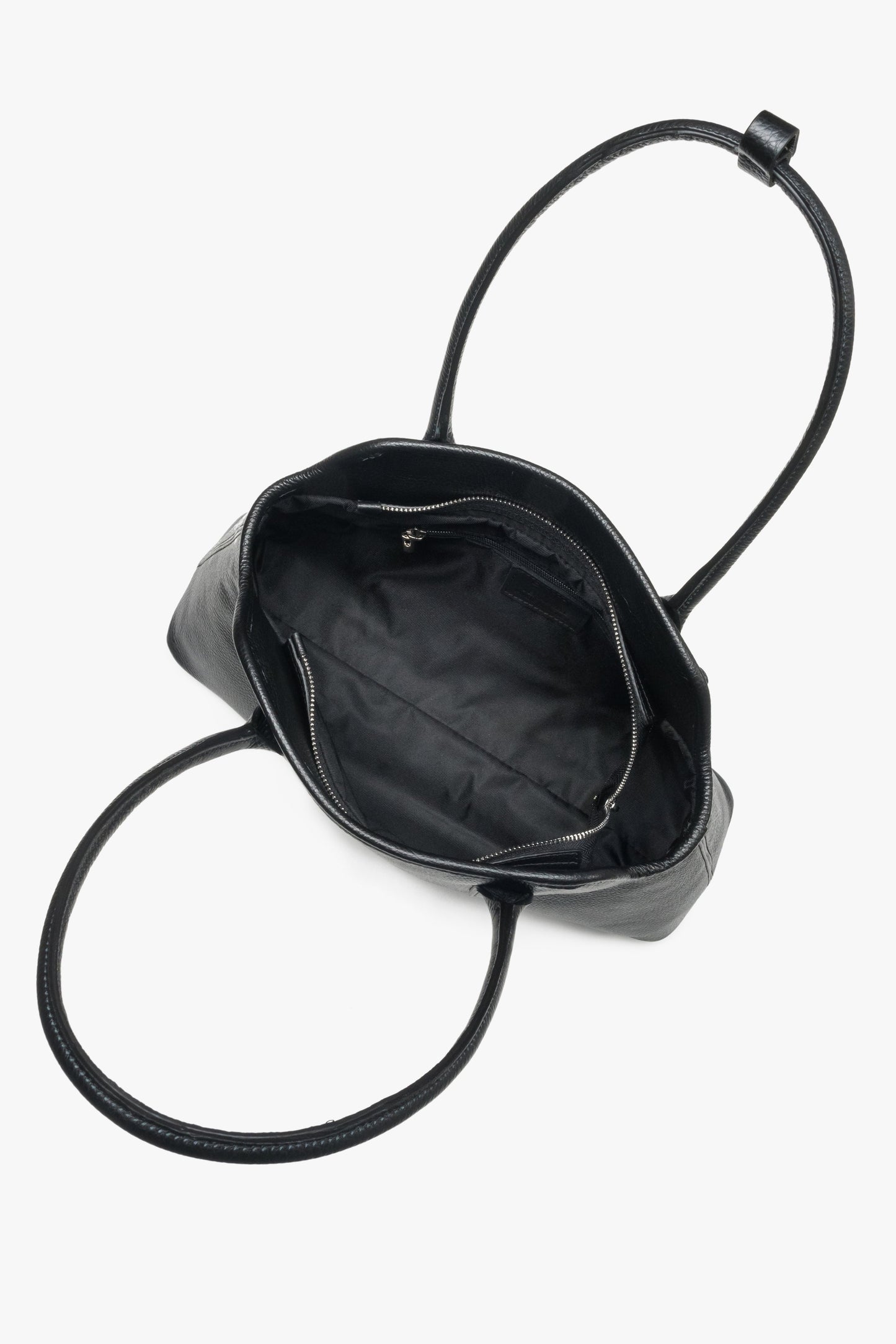 Czarna torebka damska Estro, na ramię, z włoskiej skóry naturalnej Premium.