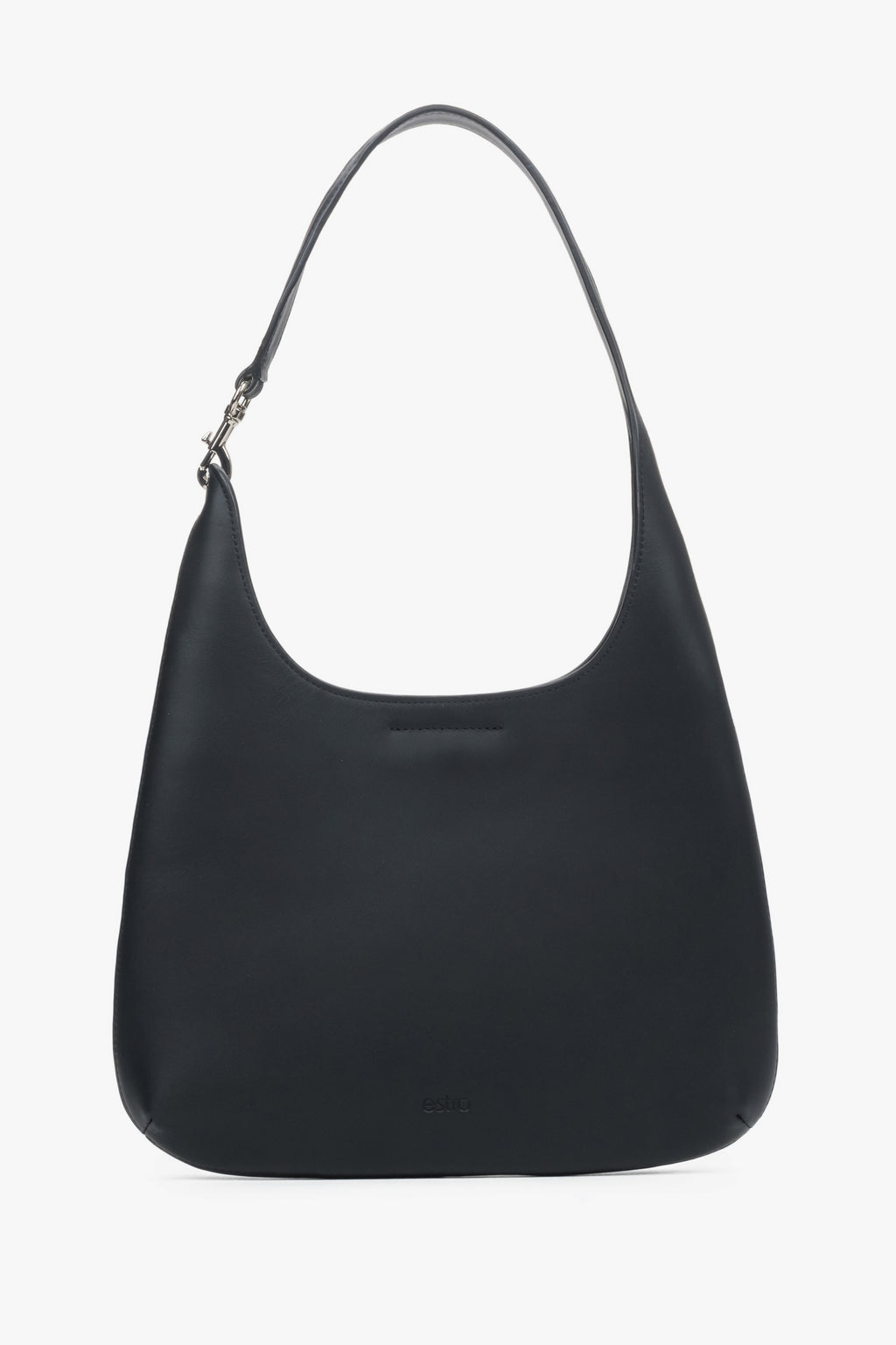 Czarna torebka damska typu shopper ze skóry naturalnej Estro ER00118915.