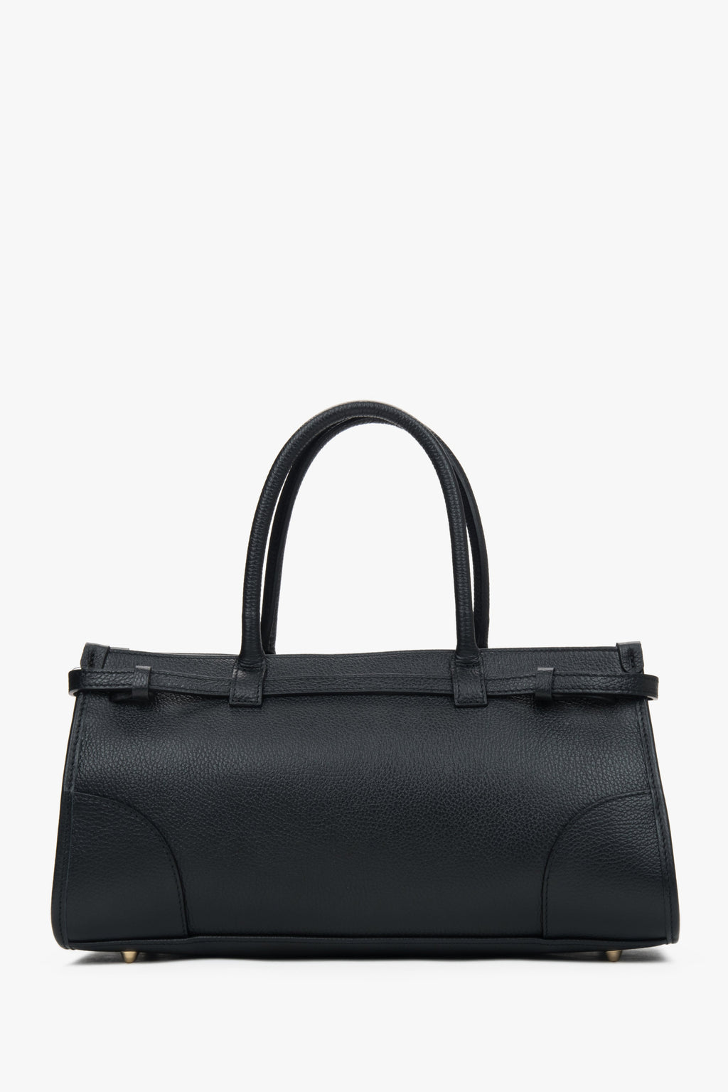 Elegancka czarna tote bag z włoskiej skóry naturalnej.