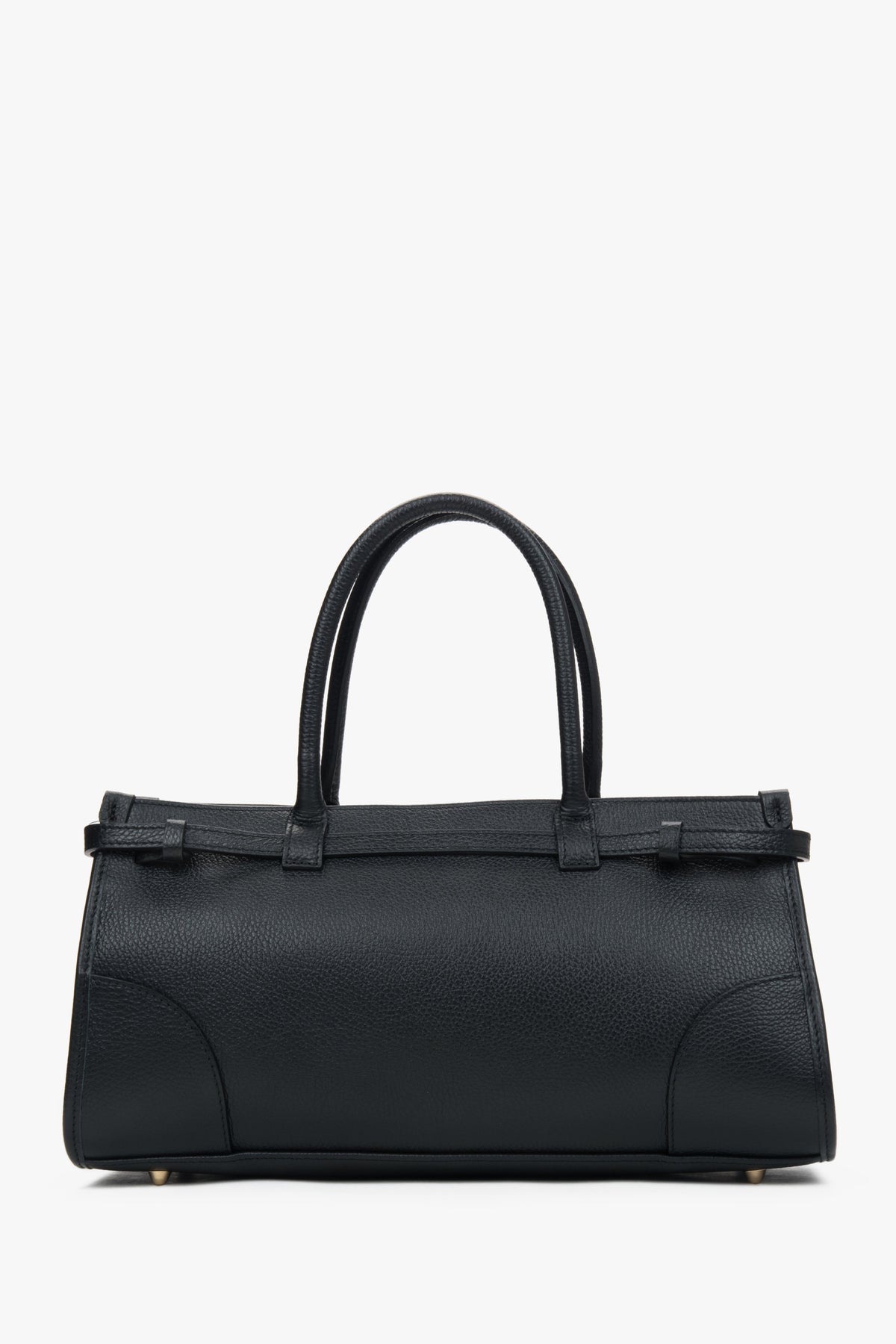 Elegancka czarna tote bag z włoskiej skóry naturalnej.