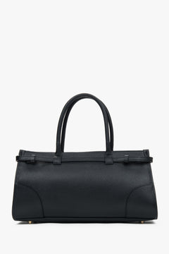 Elegancka czarna tote bag z włoskiej skóry naturalnej.