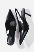 Czarne czółenka damskie typu slingback na wysokim obcasie Estro ER00116972.