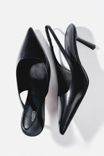 Czarne czółenka damskie typu slingback na wysokim obcasie Estro ER00116972.