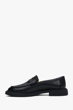 Damskie loafersy Penny z czarnej włoskiej skóry naturalnej.