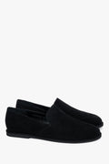Czarne mokasyny damskie typu barefoot z miękkiego weluru naturalnego Estro ER00120498.