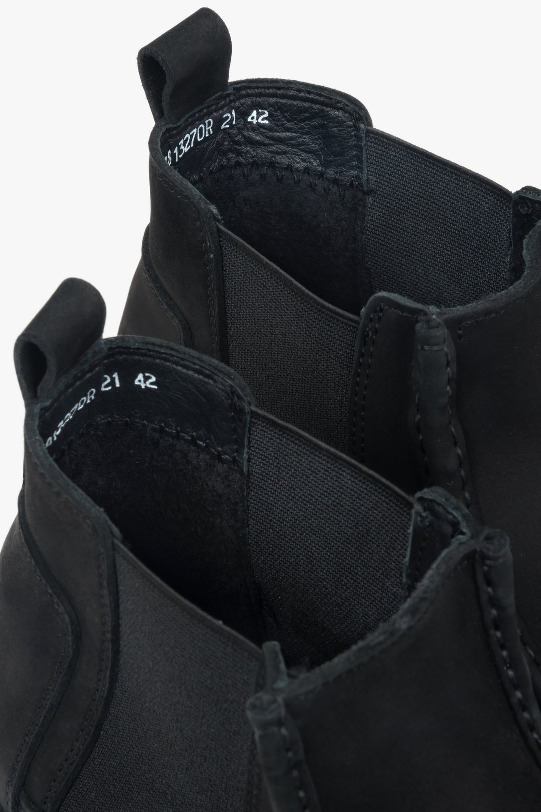 Czarne, niskie sztyblety męskie Estro ER00118326, z włoskiego weluru naturalnego Premium.