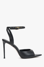 Czarne sandałki damskie na wysokiej szpilce ze skóry naturalnej Estro ER00119475.