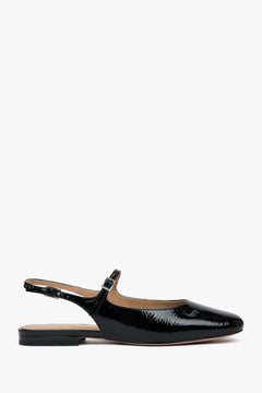 Czarne sandały damskie na płaskim obcasie typy slingback Estro ER00117182.