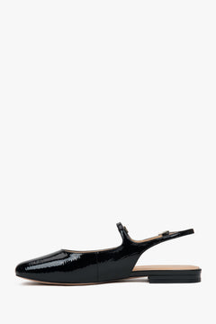 Stylowe czarne sandały damskie Estro, typu slingback.
