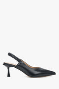 Czarne skórzane czółenka damskie typu slingback Estro ER00115115.