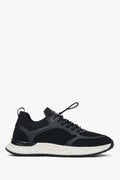 Czarne sportowe sneakersy męskie z miękkich tekstyliów i przewiewnej siateczki ES8 ER00116996.