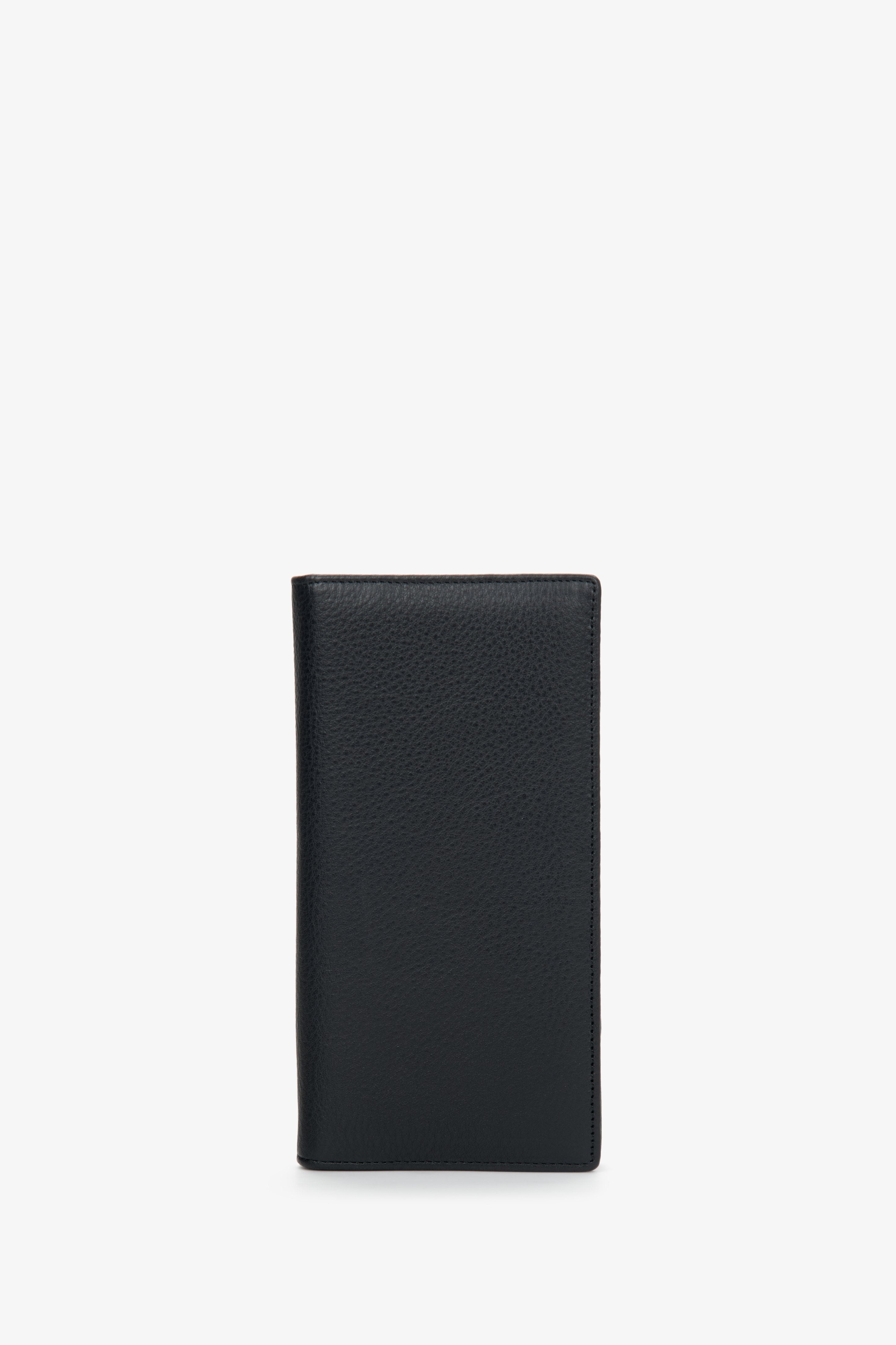 Czarny pojemny portfel męski ze skóry naturalnej Estro ER00110893