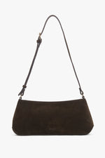 Elegancka ciemnobrązowa torebka damska na ramię z weluru naturalnego Estro ER00118038.