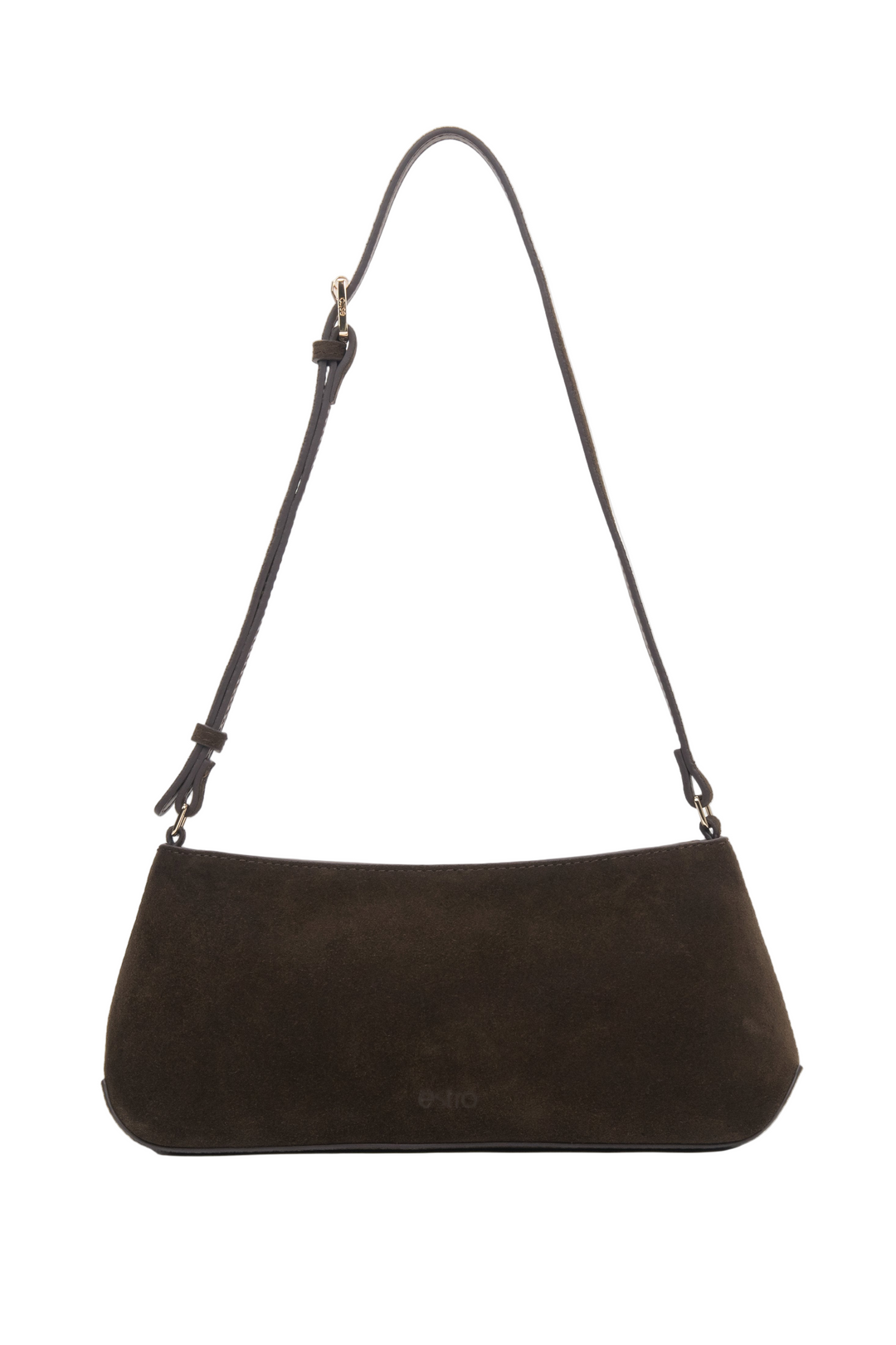 Elegancka ciemnobrązowa torebka damska na ramię z weluru naturalnego Estro ER00118038
