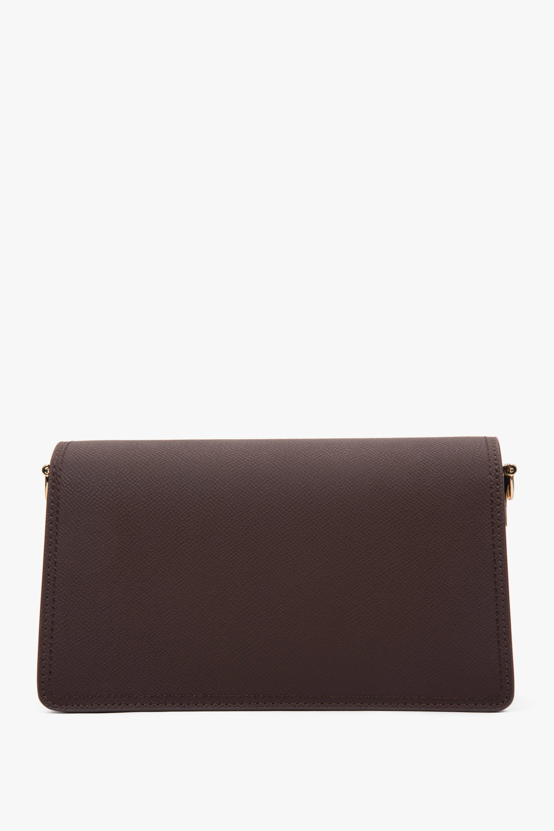 Ze złotymi detalami, elegancka ciemnobrązowa torebka damska na ramię Estro.