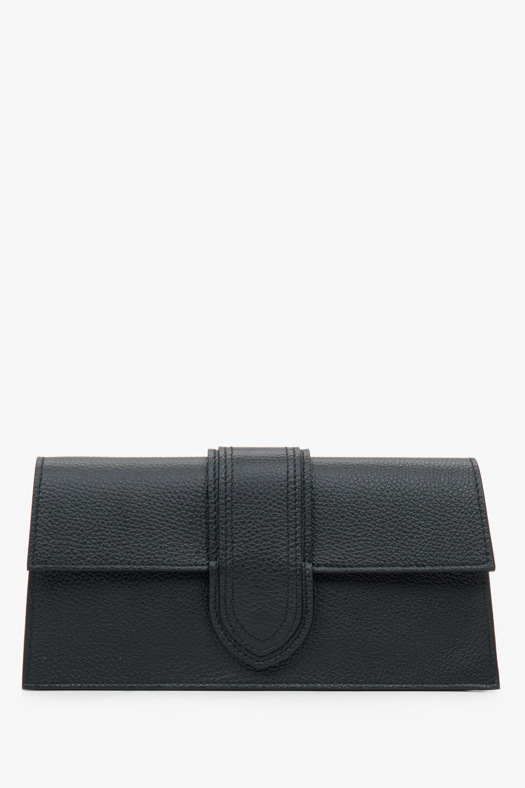 Mała czarna torebka damska z włoskiej skóry naturalnej Premium Estro ER00115277