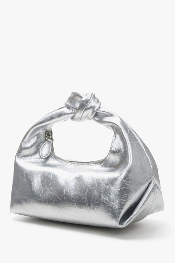 Damska mała torebka wieczorowa w kolorze srebrnym Estro.