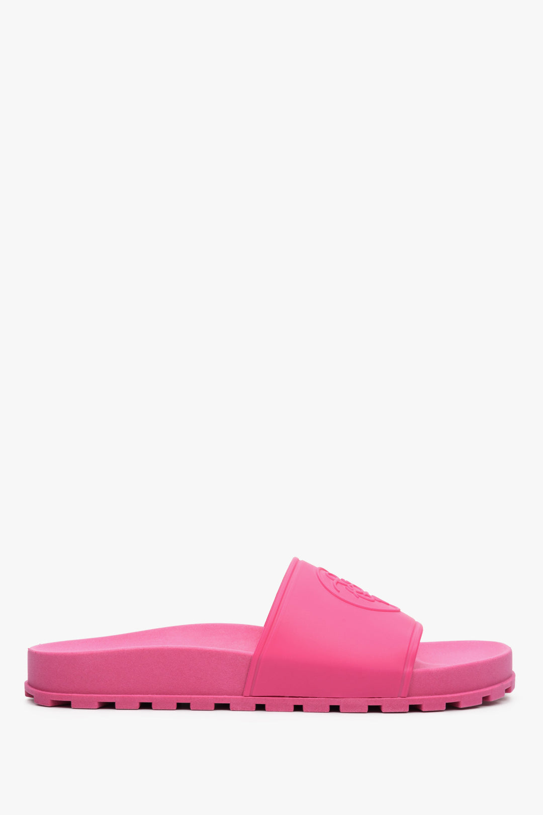 Gumowe klapki damskie Estro w kolorze różowym - profil buta.